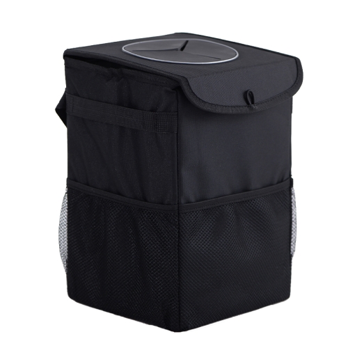 

With Cover Car Trash Can Foldable Car Chair Back Trash Can Waterproof Box, Size: 15 x 15 x 25cm(Black)