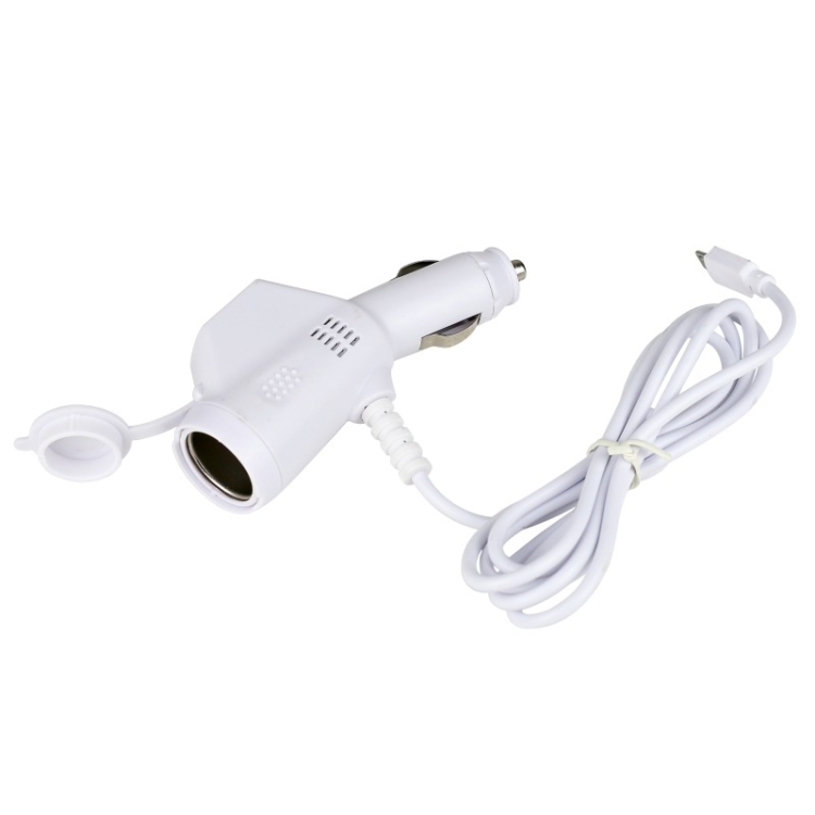 

2 PCS Car 3 In 1 Charger With Cigarette Lighter Dual USB Interface With USB Mobile Phone Charging Cable(White)