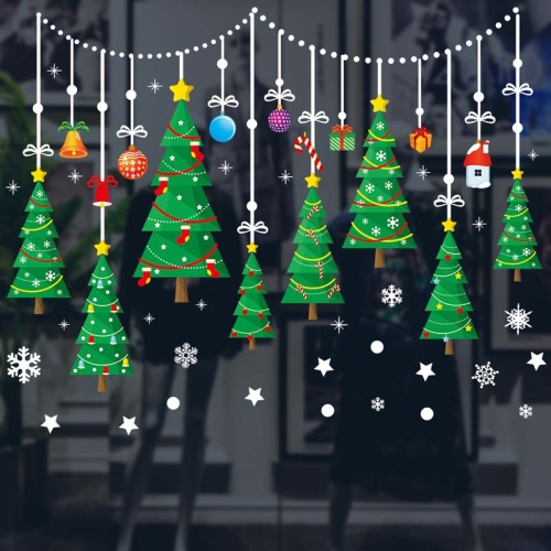 

XH-6255 Christmas Tree Glass Door Pendant Window Decoration Painting Self-Adhesive Removable Wall Sticker, Specification: 6255