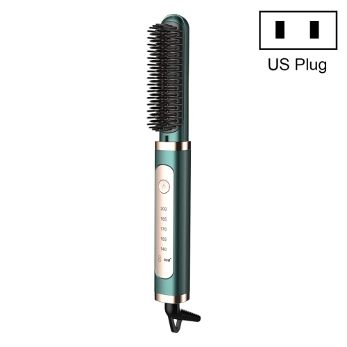 

Curling And Straightening Dual-Purpose Negative Ion Automatic Constant Temperature Hair Straightening Comb, Specification:US Plug(Green)