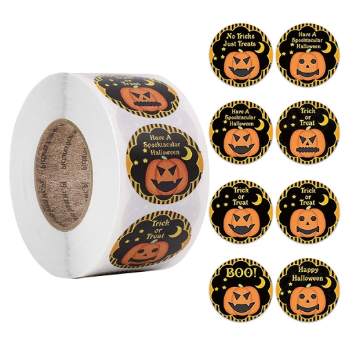 

2 Rolls Candy Gift Envelope Label Pumpkin Halloween Sticker, Size: 1.5 Inch / 3.8cm(As Show)