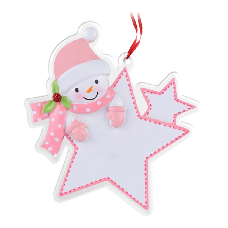 

4 PCS CR3 DIY Handwritten Greetings Christmas Tree Decoration Pendant(Pink)