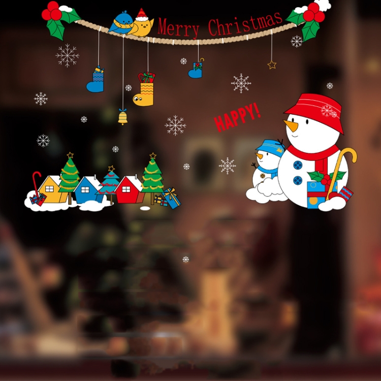 

3 PCS Colorful Electrostatic Window Stickers Shopping Mall Hotel Window Christmas Decoration Stickers(HL-73)