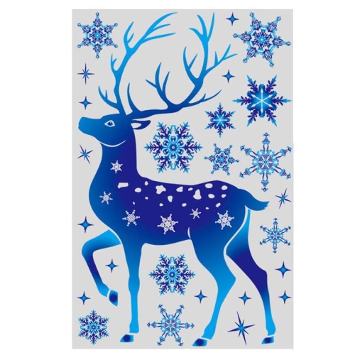 

BQ072 10 PCS Christmas Glass Window Decoration Stickers Christmas Snowflake Elk Electrostatic Stickers