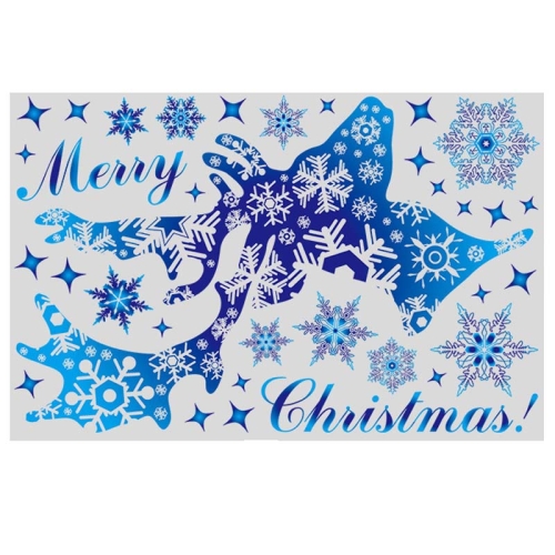 

BQ074 10 PCS Christmas Glass Window Decoration Stickers Christmas Snowflake Elk Electrostatic Stickers