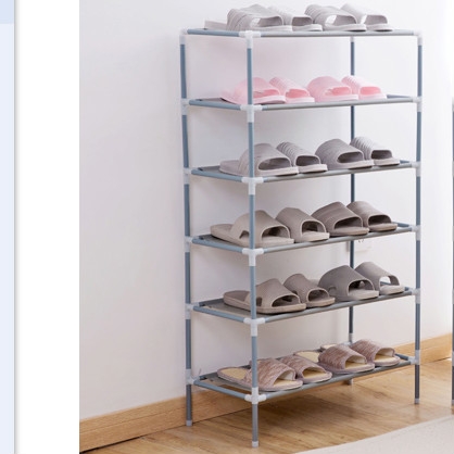 

Creative Multi-layer Non-woven Multifunctional Simple Shoe Rack Storage Rack Dormitory Shoes Rack, Size:Gray 6 Layers