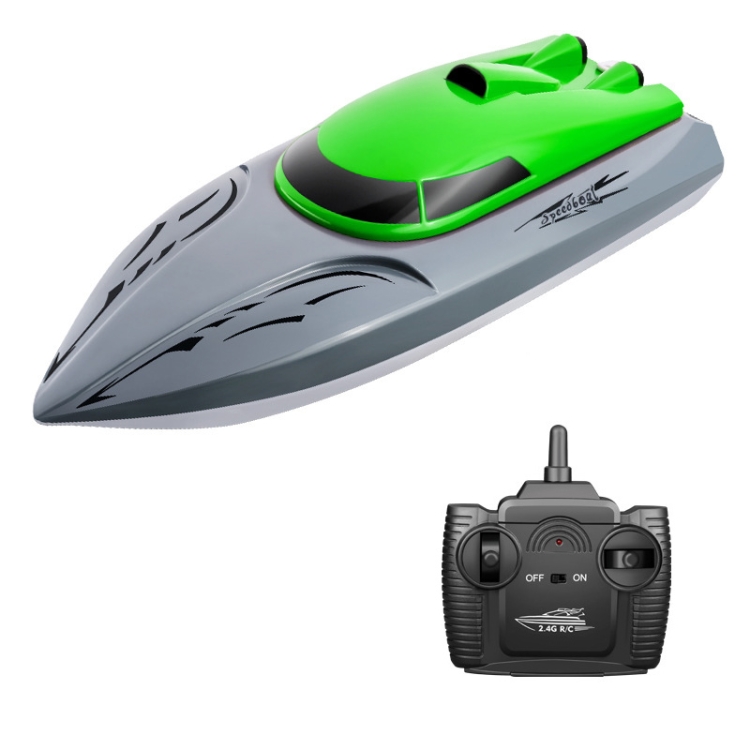 

806 2.4G Remote Control Boat High Speed Boat Rechargeable Children Racing Boat Summer Water Toy, Specification: Single Battery (Green)