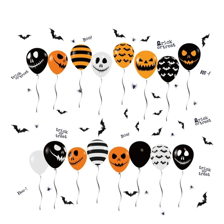 

3 PCS Halloween Horror Glass Decoration Sticker Balloon Electrostatic Sticker(Balloon)