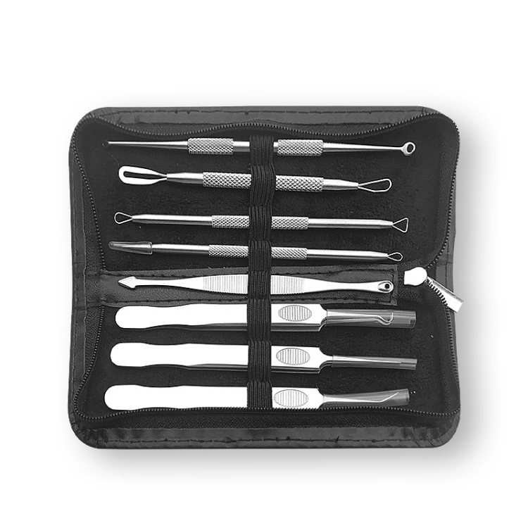 

8 In 1 Elbow Clip Beauty Tools Stainless Steel Acne Needle Set