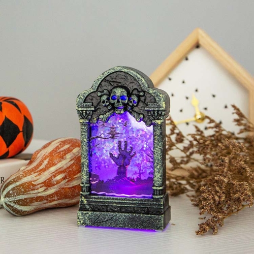 

2 PCS Halloween Tombstone Light Colorful Flashing Candle Light Desktop Glowing Ornaments Bar Haunted House Decoration Props(Ghost Hand)