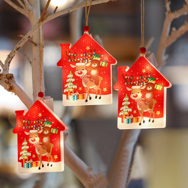 

3 PCS / Set Christmas Decoration Lights LED Window Holiday Decoration Small Lanterns(Christmas House)