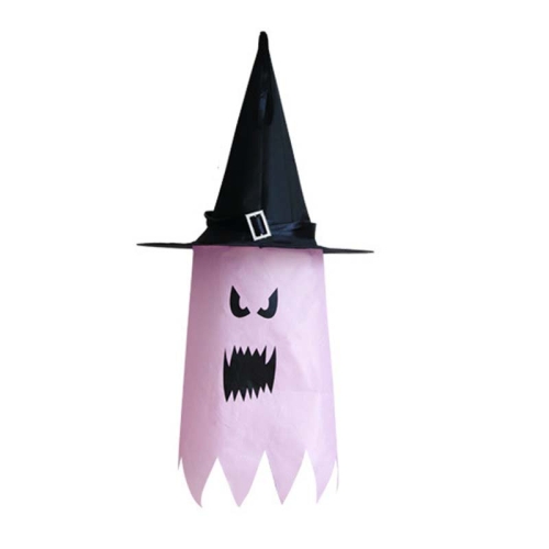 

2 PCS Halloween Decoration Props Color Luminous Pendant Witch Hat(Pink)