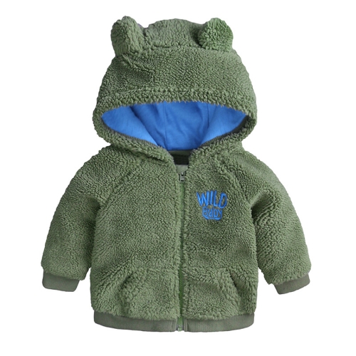 

Winter Baby Cartoon Animal Shape Cashmere Coat Plus Velvet Padded Hoodie, Suitable Age:3 M(Green)