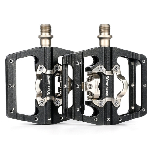 

WEST BIKING Bicycle Aluminum Alloy Dual-Purpose Self-Locking Pedals(Black)