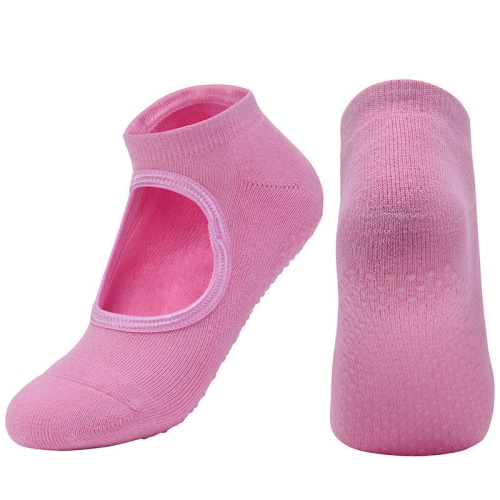 

2 Pairs Combed Cotton Yoga Socks Towel Bottom Reveal Round Head Dance Fitness Sports Flooring Socks, Size: One Size(Light Pink)