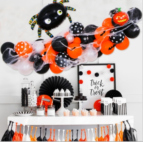 

Halloween Aluminum Film Balloon Party Decoration,Style: Orange Balloon Chain 1