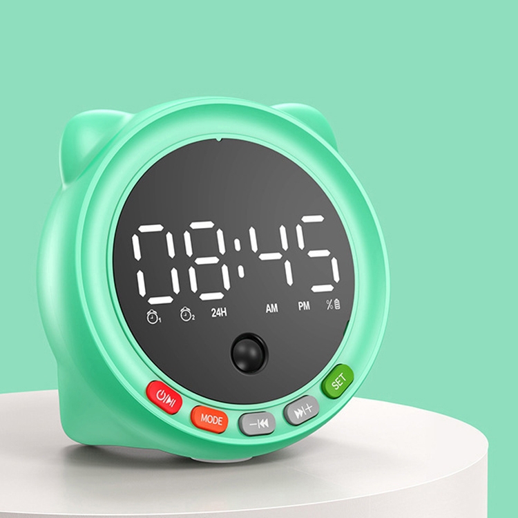 

FF-G60Q Cute Bluetooth Speaker Alarm Clock Support FM / TF Card Wireless Mini Clock(Green)