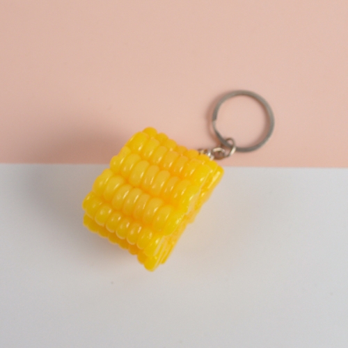 

3 PCS Keychain Corn PVC Simulation Vegetable Model Pendant Creative Play House Small Toys