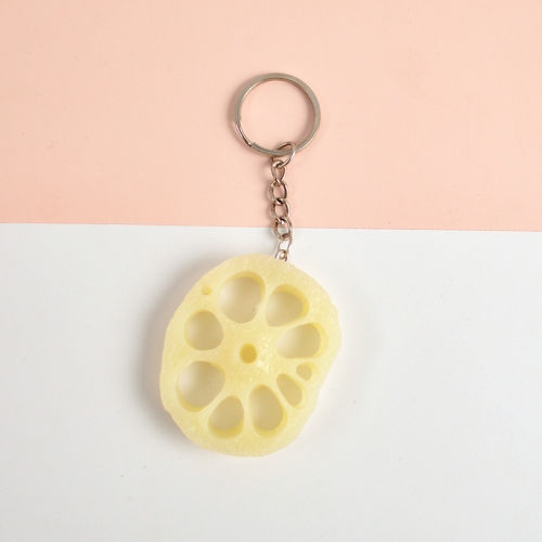 

5 PCS Keychain Lotus Root PVC Simulation Vegetable Model Pendant Creative Play House Small Toys