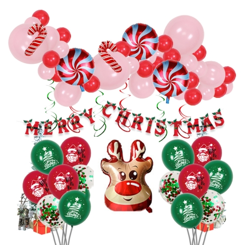 

Christmas Ornament Latex Balloon Pull Flag Set(Christmas Elk)