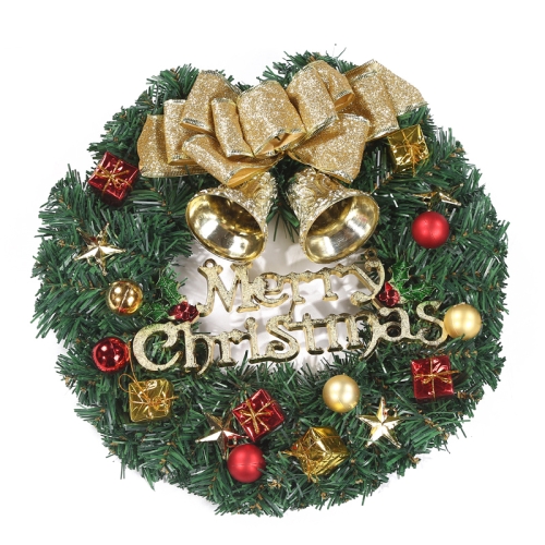 

Christmas Decoration Wreath Garland Rattan Door Hanging, Specification: Gold