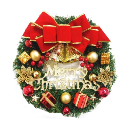 

Christmas Decoration Wreath Garland Rattan Door Hanging, Specification: Double Bell Gift Pack