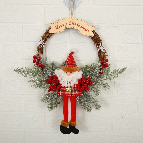 

Christmas Decoration Wreath Garland Rattan Door Hanging, Specification: Big Branch, Old Man