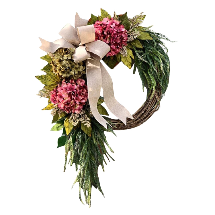

Garden Farmhouse Front Hanging Simulation Flower Ring Wreath Door Hanger