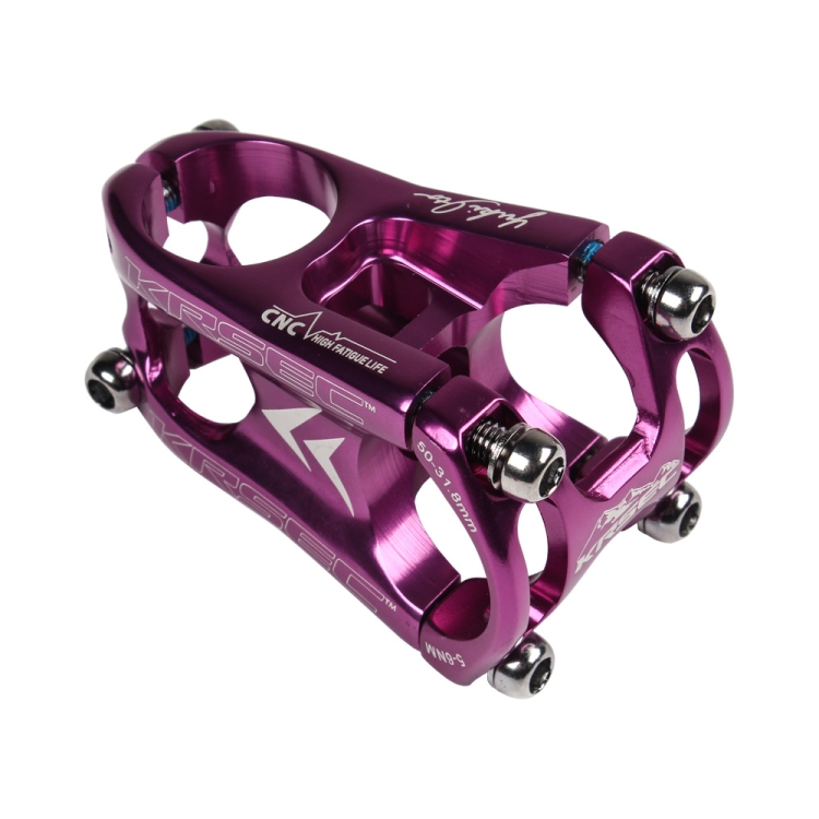 

KRSEC CNC Ultra Light Short-Handed Mountain Bike Aluminum Alloy 50mm Riser, Colour: Purple