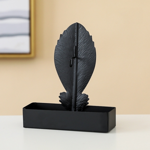 

2 PCS CK1662 Wrought Iron Mosquito-Repellent Incense Holder With Ash Sandalwood Box Not Leaking Ash Aroma Diffuser, Specification: Grapefruit Leaf Black