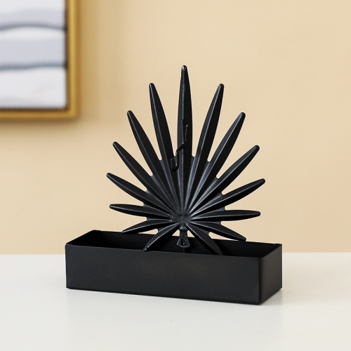 

2 PCS CK1662 Wrought Iron Mosquito-Repellent Incense Holder With Ash Sandalwood Box Not Leaking Ash Aroma Diffuser, Specification: Banana Leaf Black