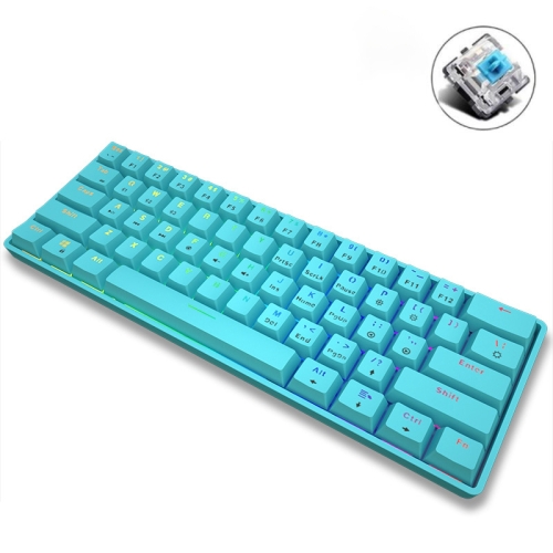 

LEAVEN K28 61 Keys Gaming Office Computer RGB Wireless Bluetooth + Wired Dual Mode Mechanical Keyboard, Cabel Length:1.5m, Colour: Green Axis (Blue)