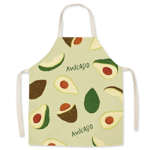 

2 PCS Linen Fruit Printed Housework Sleeveless Apron, Specification: 45x56 cm(Avocado)