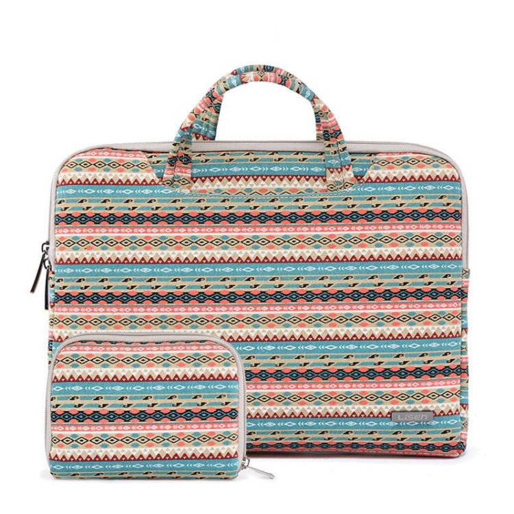 

LiSEN LS-116 Simple Laptop Bag Business Laptop Liner Bag, Size: 13.3 inch(Canvas Diamond Lattice Light Green)