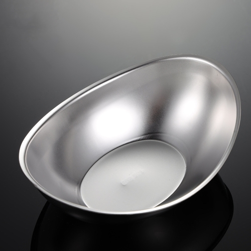 

304 Stainless Steel Ingot Shape Salad Bowl Plate Rotisserie Tableware French Fries Container, Colour: True Color