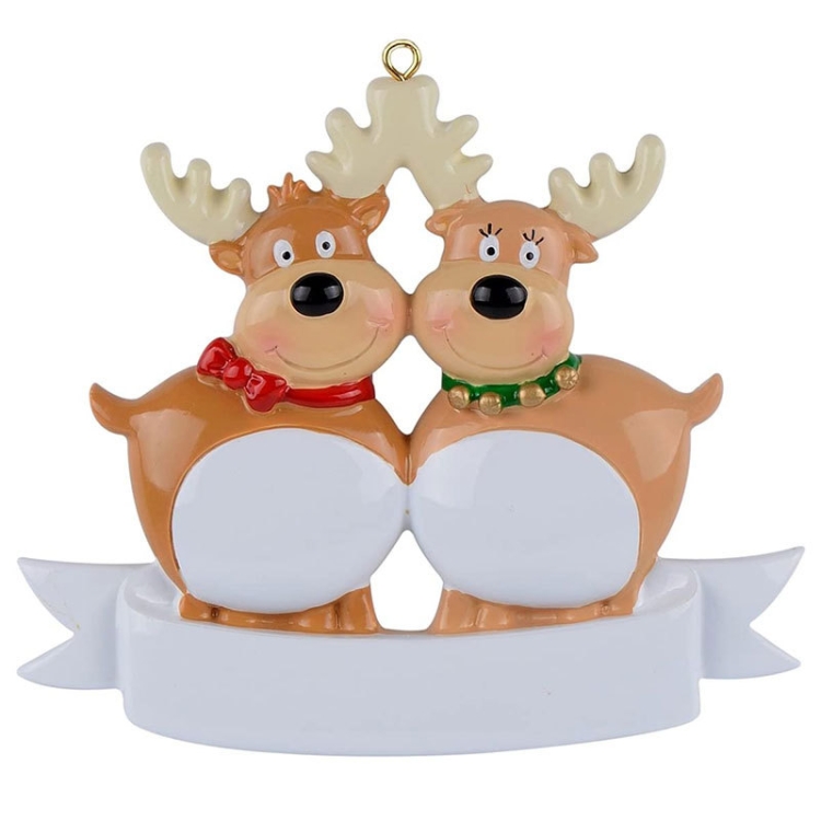 

2 PCS Resin Elk Christmas Decoration Christmas Tree Pendant(2 Heads)
