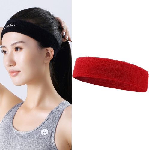 

2 PCS Enochle Sports Sweat-Absorbent Headband Combed Cotton Knitted Sweatband(Red)