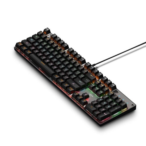 

104 Keys Green Shaft RGB Luminous Keyboard Computer Game USB Wired Metal Mechanical Keyboard, Cabel Length:1.5m, Style: Ordinary Version (Black)