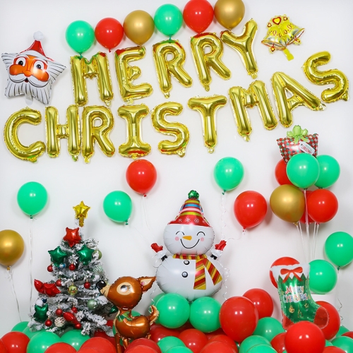 

Christmas Aluminum Film Balloon Decoration Scene Layout Combination Party Carnival Balloons,Style: Merry Christmas Set 1