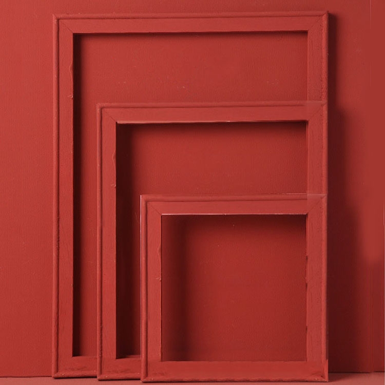 

3 in 1 Different Sizes Morandi Color Wooden Photo Frame Series Color Spray Paint Photo Props Photography Background Ornaments(Dark Red)