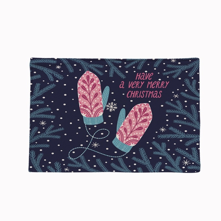 

Cotton Linen Christmas Western Food Insulation Table Mat Household Table Non-Slip Coaster, Specification: Double Layer Thicken(Gloves)