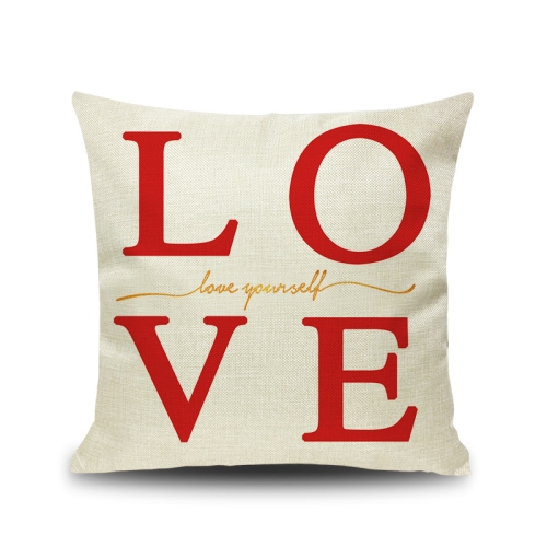 

2 PCS Love Couple Valentine Day Gift Linen Pillowcase Car Sofa Cushion, Without Pillow Core, Size: 45x45cm(R-PQL007)