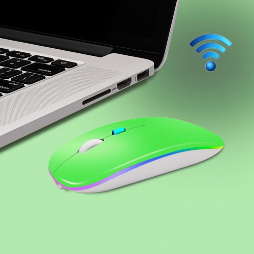 

Y20 4 Keys Colorful Glow Charging Mute Mouse Notebook Game Wireless Mouse, Colour: 2.4G Version (Green)