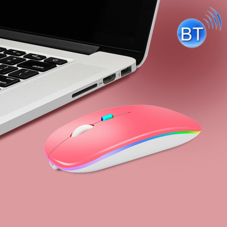 

Y20 4 Keys Colorful Glow Charging Mute Mouse Notebook Game Wireless Mouse, Colour: Bluetooth Version (Pink)
