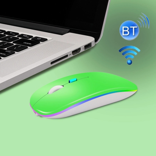 

Y20 4 Keys Colorful Glow Charging Mute Mouse Notebook Game Wireless Mouse, Colour: 2.4G + Bluetooth (Green)
