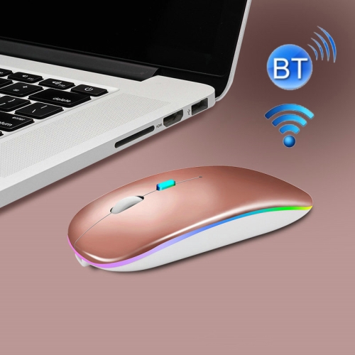 

Y20 4 Keys Colorful Glow Charging Mute Mouse Notebook Game Wireless Mouse, Colour: 2.4G + Bluetooth (Gold)