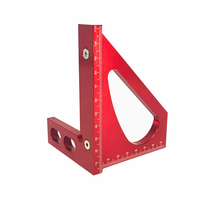

Woodworking Tools Aluminum Alloy 90 Degree Square Multi-Function Scribing Ruler Triangle Ruler(Red)
