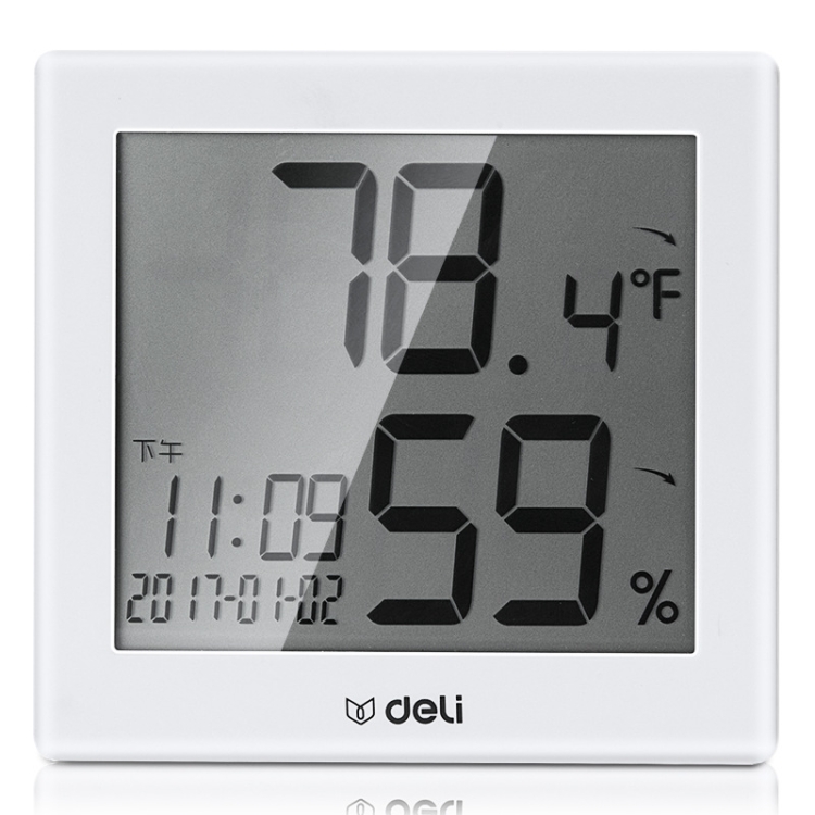 

DeLi 8813 Home Indoor Temperature Hydrometer Electronic Room Temperature Meter(White)