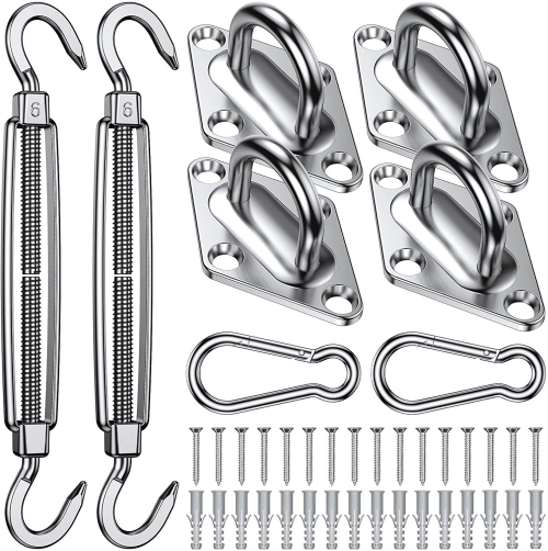 

24 in 1 304 Stainless Steel Fixed Shade Sail Accessories Diamond Buckle Flower Basket Spring Buckle, Spec: M6 Set