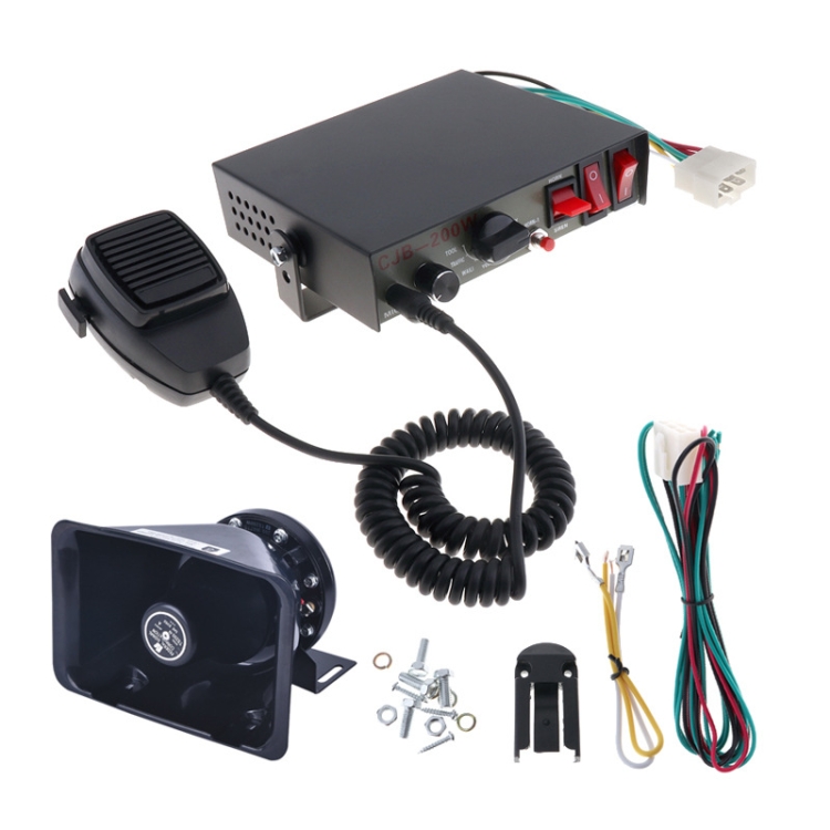 

200W 12/24V Car Alert Host With Shoutlers 9 Sound Car Alarm Speaker
